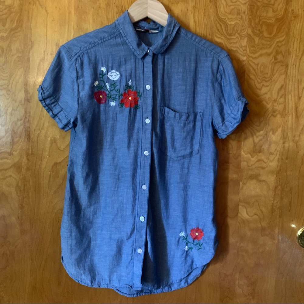 SO embroidered jean shirt